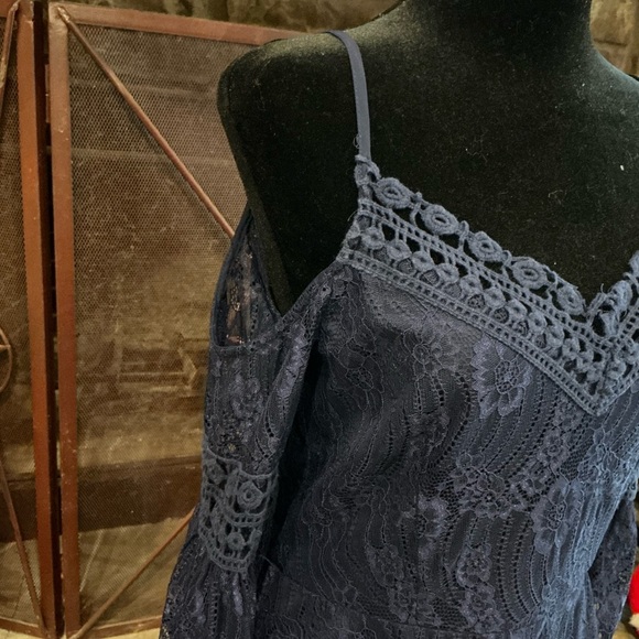 Juniors Navy Blue 3/4 Sleeve Dress - size 11 - Picture 3 of 4